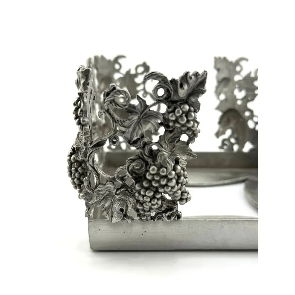 Scents & Accents 1998 Fine Pewter Candle Holder Made in‎ USA Grapevine